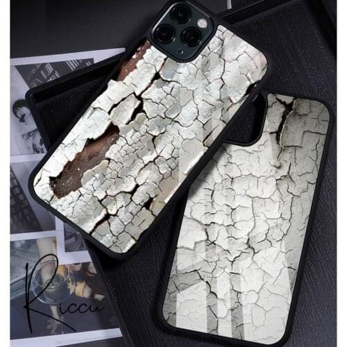 Cracked wood lacquer carving art Phone Case Rubber for iPhone 12 11 Pro Max XS 8 7 6 6S Plus X 5S SE 2020 XR 12 Mini case