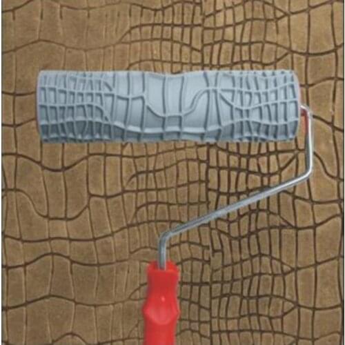 Rubber Paint Roller with Handle Wood Pattern Graining Knurling Wall Rolling Tool