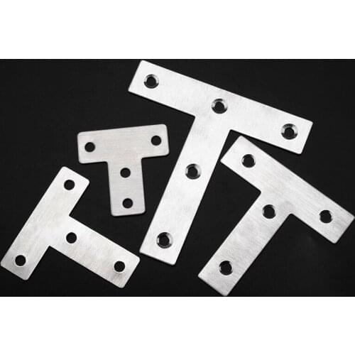 Stainless Steel T-Shaped Corner Code T Type Bracket T shape Connectors Furniture Hardware