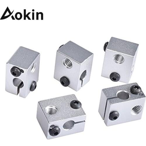 V6 Heat Block For V5 V6 J-head Extruder HotEnd 3D Printer Aluminium Heater Block for E3D V6 All Metal 20*16*12mm Extruder Block