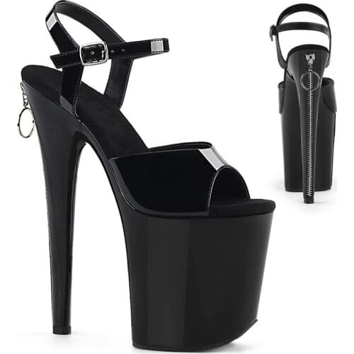 2020 Summer Sandals Women Open Toe Gladiator Patent Leather Buckle Strap 20CM Thin High Heels waterproof Party shoes for woman