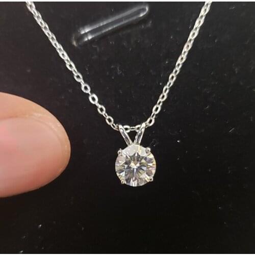 Real Moissanite Wedding Necklace 1 Carat D Color Pendant For Women 18K Gold Plated Top Quality 925 Sterling Silver Fine Jewelry