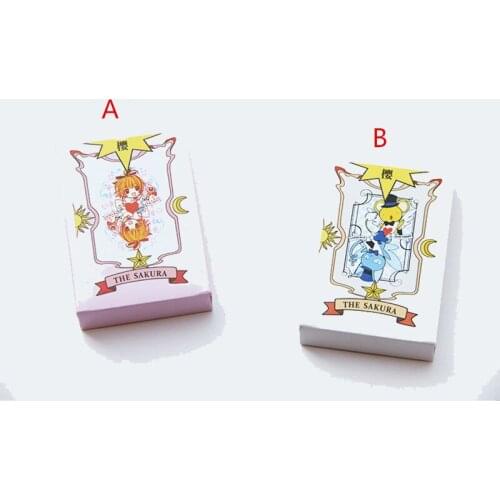 2 Style New Anime Action Figure Card Captor Sakura Cosplay Playing Game Prop Paper Card Magic Cards Mahou Clow 54PCS Poker Cards
