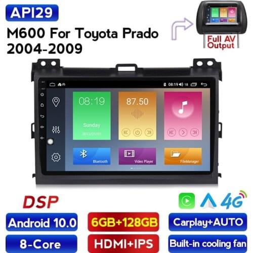 128G ROM Car DVD Multimedia Player GPS Navigation For Toyota Prado 2004- 2008 2009 Radio Video Carplay Auto WIFI BT NO DVD 2DIN