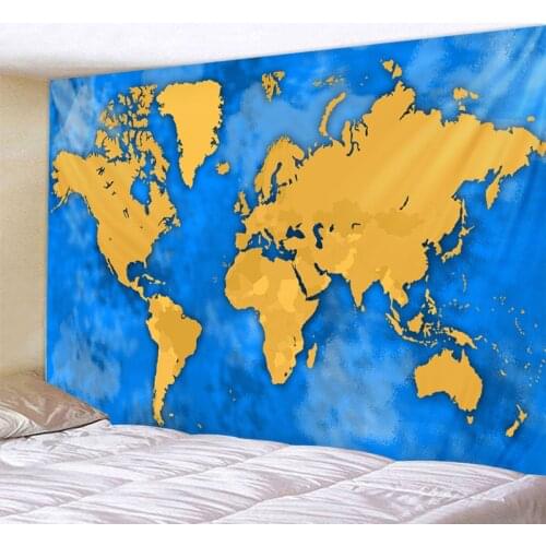XIANYUNHE Color World Map Tapestry Childrens Bedroom Beding Decoration Large Wall Hanging Beach Throw Towel Wall Carpet