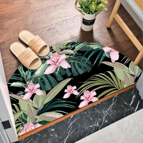 Cute Flowers Decorative Carpet Animals Semicircular Bathroom Rugs Doorway Home Porch Room Kitchen Products Entrance Door Mat