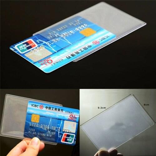 10 Pcs/Set Durable PVC Id Card Holders Dustproof Transparent Credit Card Protectors Bussiness Card Cover