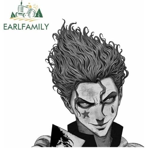 EARLFAMILY 13cm x 11.6cm for Hunter X Hunter Hisoka RV Car Stickers Anime Laptop VAN Refrigerator Bumper Refrigerator Decal
