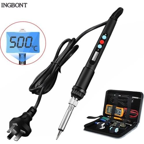 LCD Digital Display Electric Soldering Iron Set Temperature Adjustable Soldering Iron Fast Heating Lightweight Welding Hand Tool