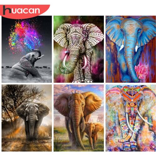 HUACAN 5d Diamond Painting Full Drill Animal New Arrival Diamond Embroidery Elephant Decorations For Home