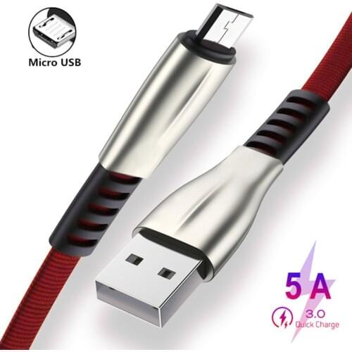 1M Zinc Alloy Braided Micro USB Fast Charging Data Wire For Huawei Y5 Y6 Y7 Y9 2018 Honor 8A 8S 8X 9 Lite Data Sync Phone Cable
