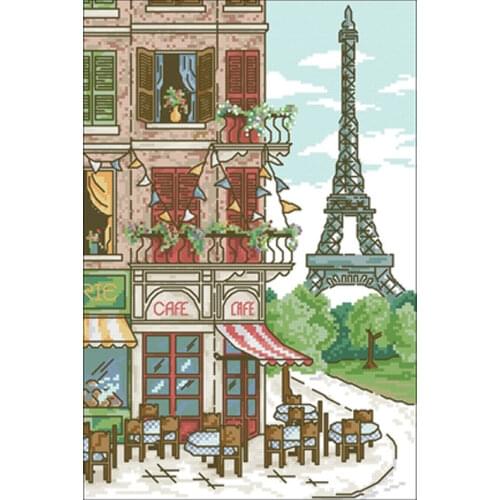 Paris street view patterns Counted Cross Stitch 11CT 14CT 18CT DIY Chinese Cross Stitch Kits Embroidery Needlework Sets