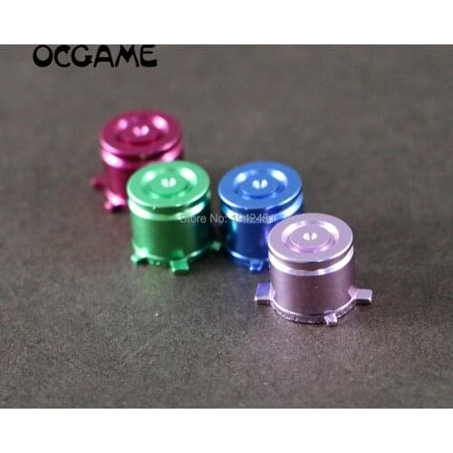OCGAME 4pcs/set ABXY key Aluminum Alloy Metallic Metal rise buttons fit for PS4 Dualshock 4 PS3 controller button