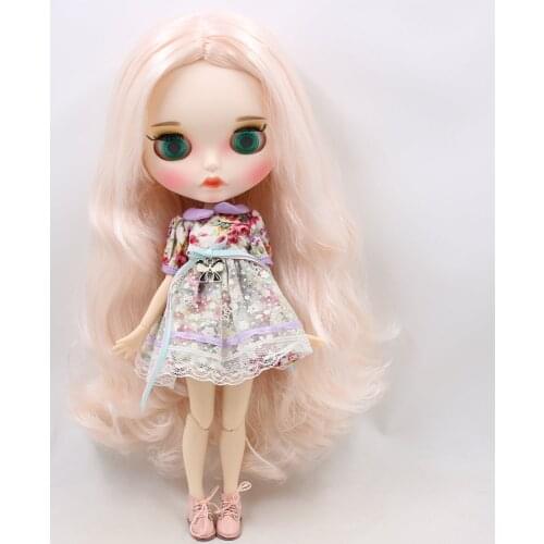 ICY DBS Blyth Doll For No.BL136/2352 Pale Pink hair Carved lips Matte face with eyebrows Joint body 1/6 bjd