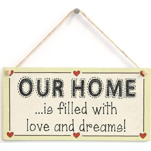 Meijiafei Our Home is filled with love and dreams! - Home Sweet Home Love Heart Sign 10" x 5"