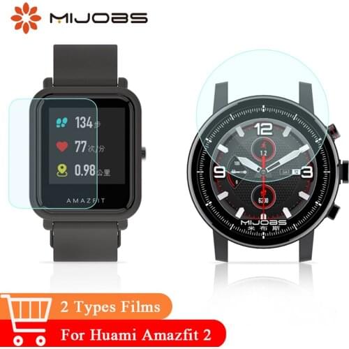 Mijobs Anti-explosure TPU Soft Ultra Screen Protectors HD Ultrathin Film for Xiaomi Huami Amazfit 2 Bip PACE Smart Watches Strap