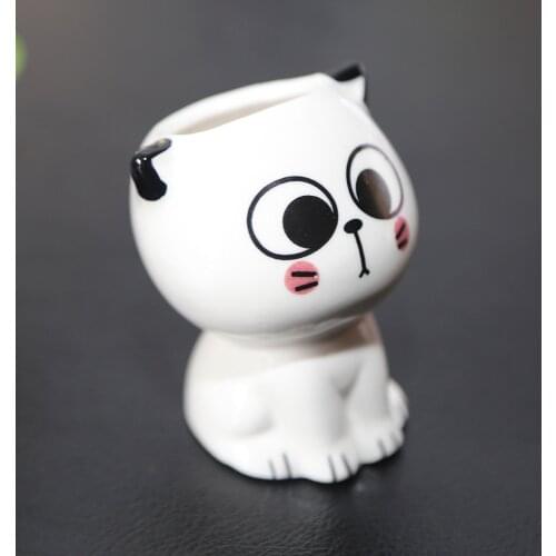 Mini Cat Shaped Ceramic Flowerpot Cartoon Cute Hand Diy Desktop Potted Plant Desk Decorate Small Ornaments