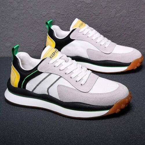 Mens Shoes Spring And Autumn Breathable Suede Leather Shoes Mens Casual Running Shoes Trend Shoes Wild Sports Shoes Old Shoes