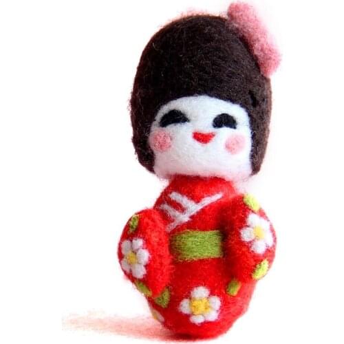 Red Doll Needle Felting Kit for Beginner, Felting Starter Kit, Contains Enough Felting Wool and Tools, English Manual