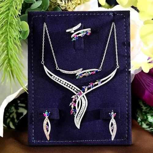 GODKI Square flower Charms 4PCS Bracelet Ring Necklace Earring Set For Women Wedding Party Cubic Zircon CZ Dubai Bridal Jewelry