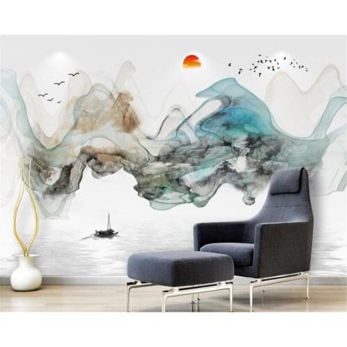 New Silk Material Abstract Ink 3d wallpaper Landscape Art Oil Painting Background Decorative Painting 3d wallpaper Beibehang