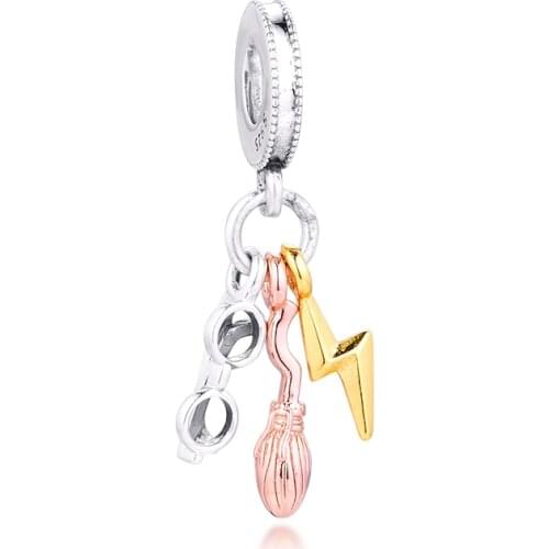 Glasses Nimbus 2000 & Lightning Bolt acsesoris for women Sterling Silver Jewelry Fits Original Bracelets Bead For Jewelry Making