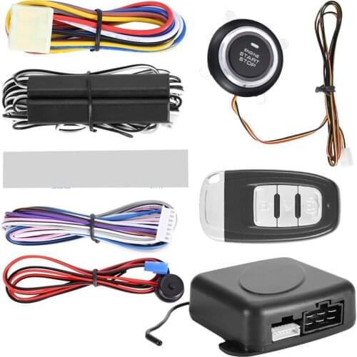 One-Way Remote Start Push Button Keyless Entry System Kit 12V Car Alarm System Engine