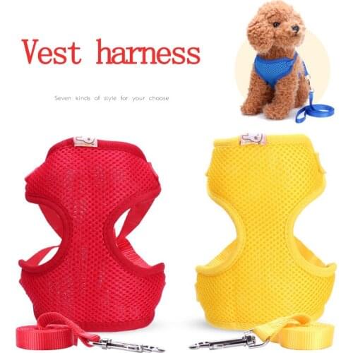 Small Dog Harness and Leash Set Pet Cat Vest Harnesses Mesh Padded For Small Puppy Dogs Chihuahua Yorkies Pug