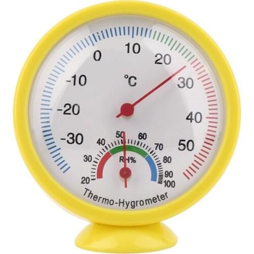 Mini Yellow Practical Indoor Outdoor Mechanical Thermometer Hygrometer Termometro Temperature Humidity Meter Weather Monitor New