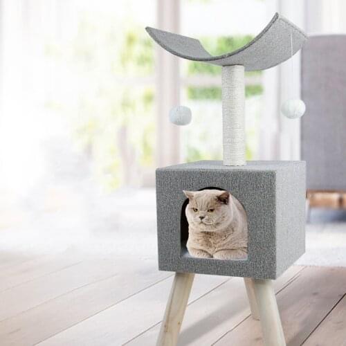 Cat climbing frame cat nest cat tree integrated small cat supplies Tongtianzhu toy solid sisal cat scratch board