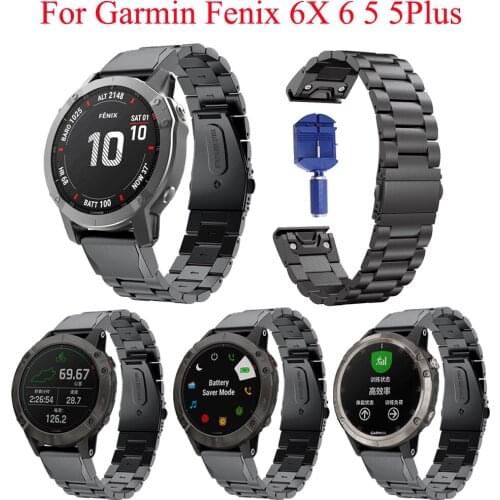 22 26mm Quick Release EasyFit Stainless steel Metal Wrist Watchband Strap For Garmin Fenix6X 6Pro 5 5X 3 3HR Bracelet Correa