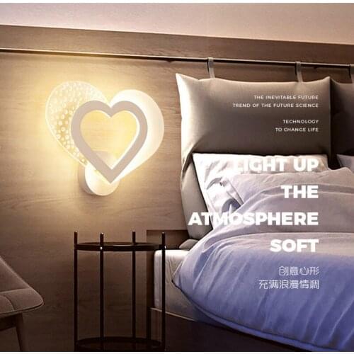 Romantic wall lamp Modern minimalist led bedside lamp Nordic creative personality aisle corridor bedroom Wall Lights ZM109