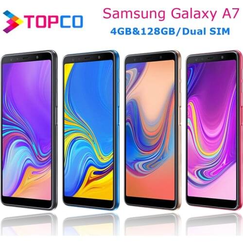 Samsung Galaxy A7(2018) Original 4G LTE Android Mobile Phone Octa Core 6.0" Dual SIM 3 Rear Cameras RAM 4GB ROM 128GB Exynos NFC