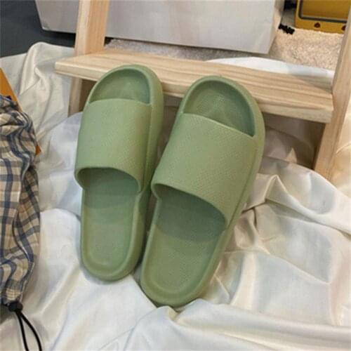 Bathroom Women Thick Platform Slippers Beach Soft Sole Rubber Slide Sandals Leisure Men Ladies Indoor Bathroom Anti-slip Shoes