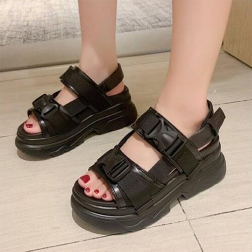 Sandals platform women shoes 2021new summer fashion chaussures casual black flats designer chaussures plates buty damskie femme