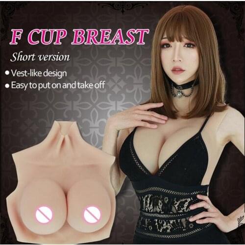 Silicone Fake Breast Forms F Cup Crossdressing Sexy Boobs Men Bodysuit New Transgender Artificial Realistic