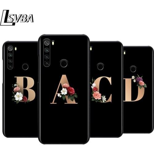 Silicone Phone Case Letter Flowers For Xiaomi Redmi Note 9 9S Max 8T 8 7 6 5 Pro 5A 4X 4 Soft Black Cover