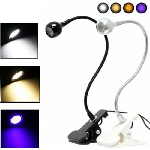 3W DC5V Flexible LED Stand Clip Reading Light Clip-on Computer Desk Lamp Student Dormitory USB Power Supply LED Night lights
