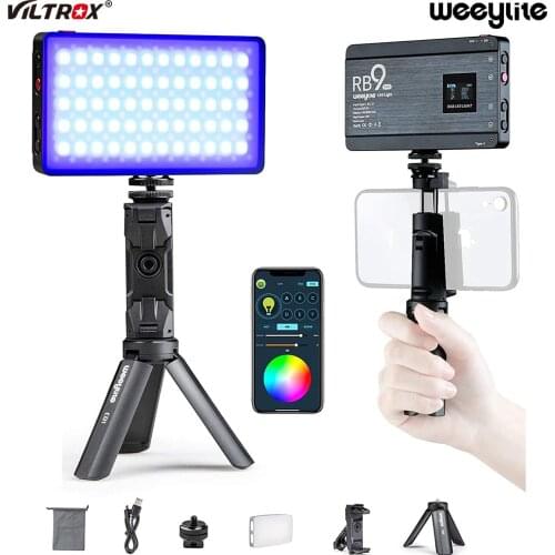 Viltrox Weeylite RB9 RGB 12W LED Camera Light Portable Functional Full Color APP control LED Light Chargeable and Dimmable Phone