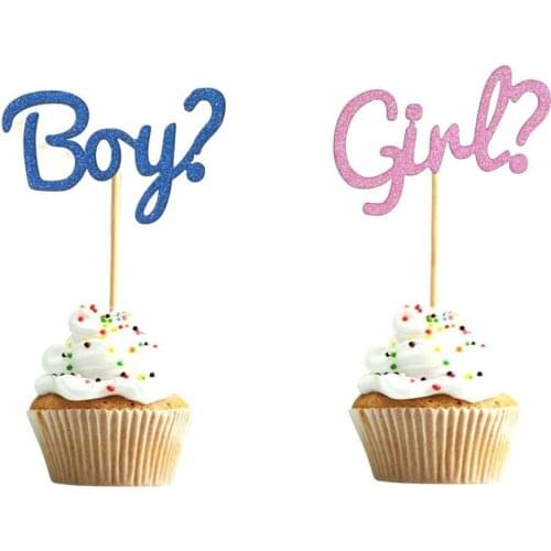 10pcs/lot Cake Topper Insert Card Gender Reveal Party Docer Kids Birthday Cake Inserting Card Baby Shower Party Supplies DGU29