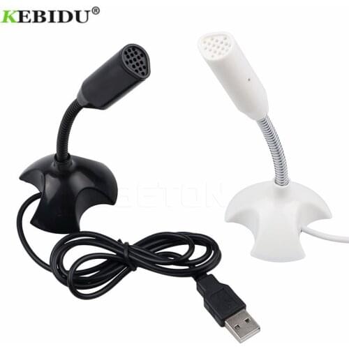 KEBIDU USB Laptop Microphone Mini Studio Speech Microphone Stand 360 Adjust Mic With Holder For Mac Laptop Desktop PC