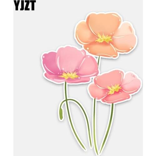 YJZT 11.3*16.3CM Coolest Flowers Graphic Car Stickers Decor Bumper Car Window Colored 11A1164
