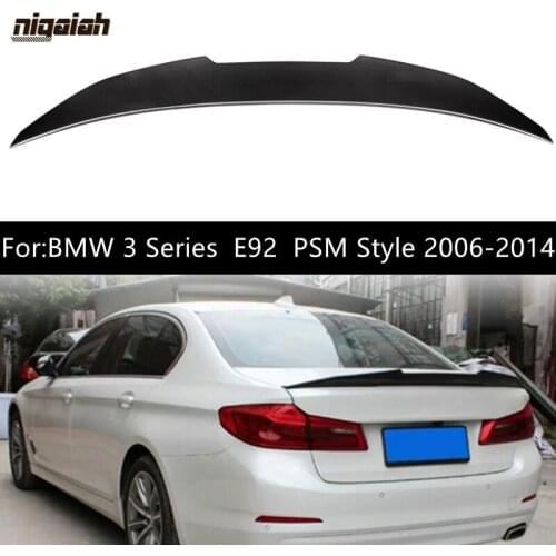 PSM Style Dry Carbon Fiber Rear Roof Spoiler Trunk Lip Boot Wing For BMW E92 Spoiler 3 Series 2 Door E92 M3 E92 Coupe 2006-2014
