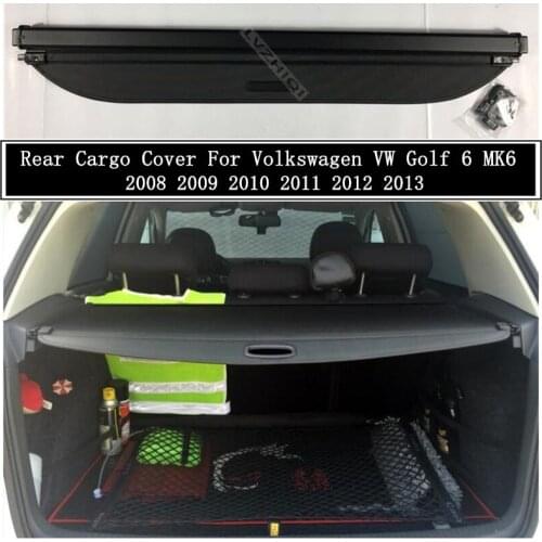 Rear Cargo Cover For Volkswagen VW Golf 6 MK6 2008-2013 Partition Curtain Screen Shade Trunk Security Shield Auto Accessories