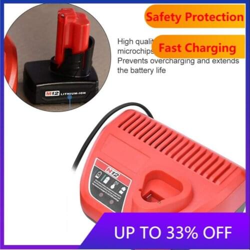 Eu Plug Ac220-240V Li-Ion Charger For Milwaukee M12 N12 Input Output 12V 10.8V 48-59-2401 48-11-2402 Power Tools