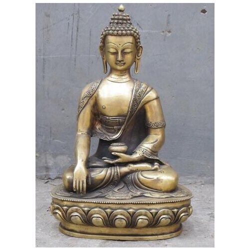 ZHENG515 13"Tibetan Brass lucky charm Amitabha Amitayus Tathagata Buddha Statue