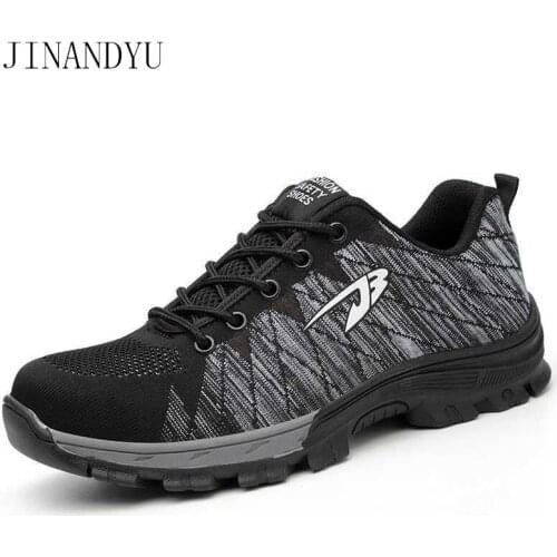 Unisex Steel Toe Safety Shoes Light Weight Breathable Mesh Work Boots Puncture Proof Comfortable Working Shoes Safety Boots Men