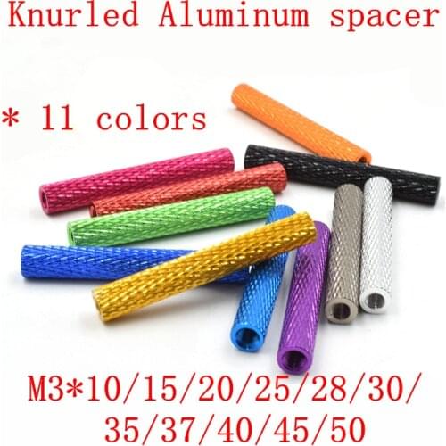 10pcs aluminum standoffs M3 Knurled aluminum standoff spacer colorful spacing screw for RC Model parts mix 11 colors