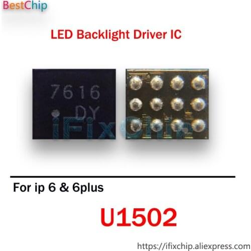 10pcs/lot 10pcs U1502 Backlight ic for iPhone 6 Plus 6G Back Light Control 12Pin Chip DY DZ U1580 LM3534