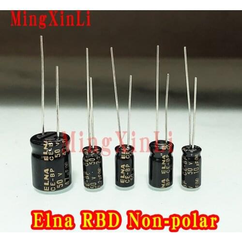 10pcs new ELNA RBD 50V 1UF 2.2UF 3.3UF 4.7UF 10UF 22UF 47UF BP Non-polar audio capacitor